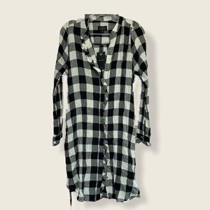 Lucky Brand Checkered Button Down Dress NWT